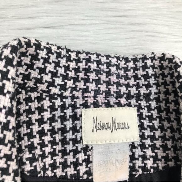 NEIMAN MARCUS Vintage 100% Silk Houndstooth Blazer Jacket Women’s Size 12 - Picture 13 of 13